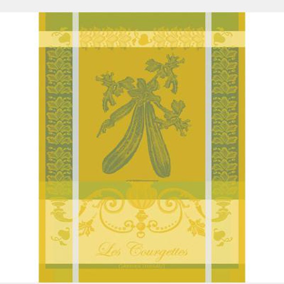 Torchon pur coton Les courgettes jonquille