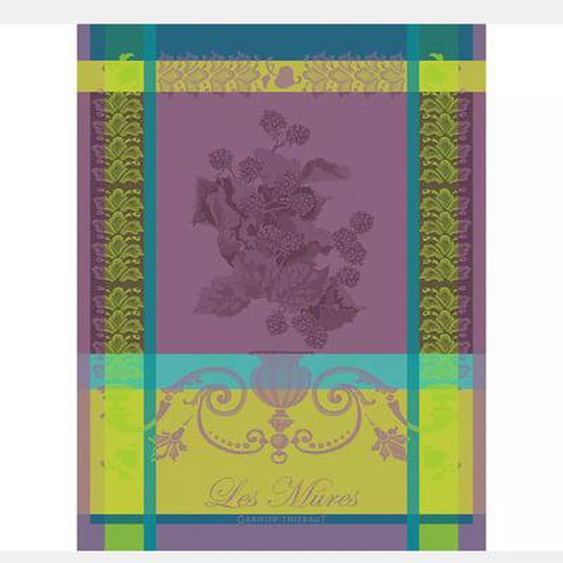 Torchon pur coton Les mures violet