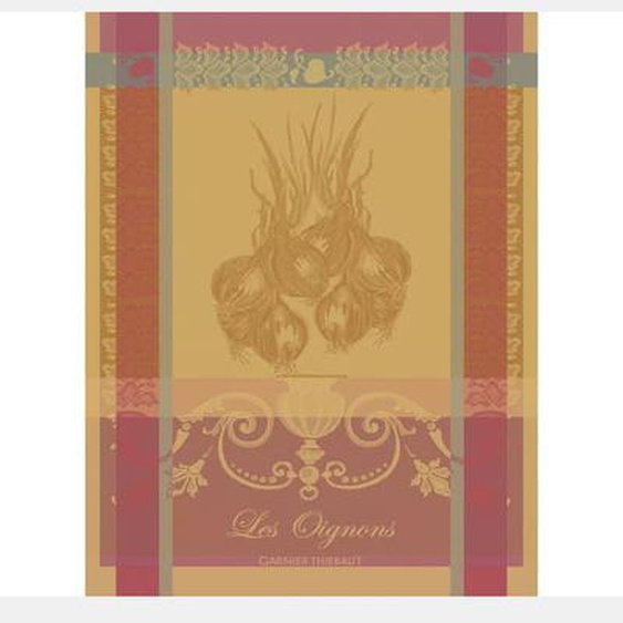 Torchon pur coton Les oignons ambre