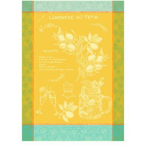 Torchon pur coton Limonade au thym soleil