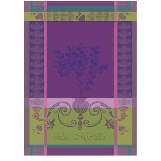 Torchon pur coton Myrtilles violet