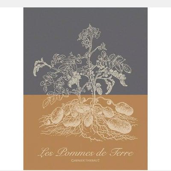 Torchon pur coton Pommes de terre ocre