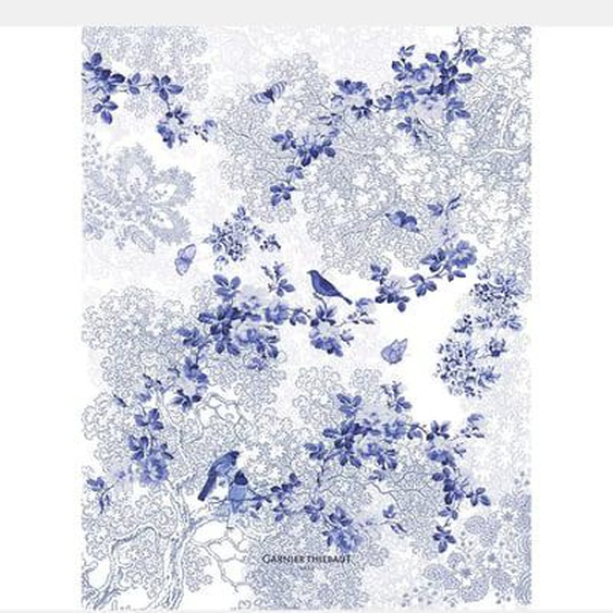 Torchon Voliere bleu lavé
