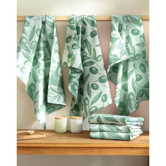 Torchons Motif Olives - Lot De 3 -