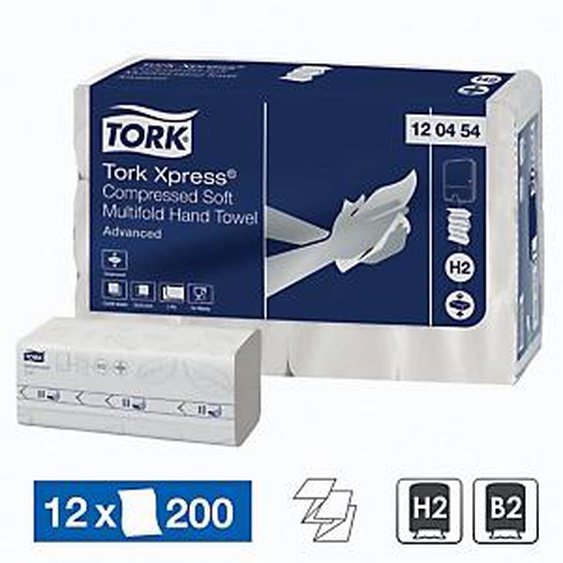 TORK Essuie-mains enchevêtrés Tork Xpress Advanced, 12 paquets de 200