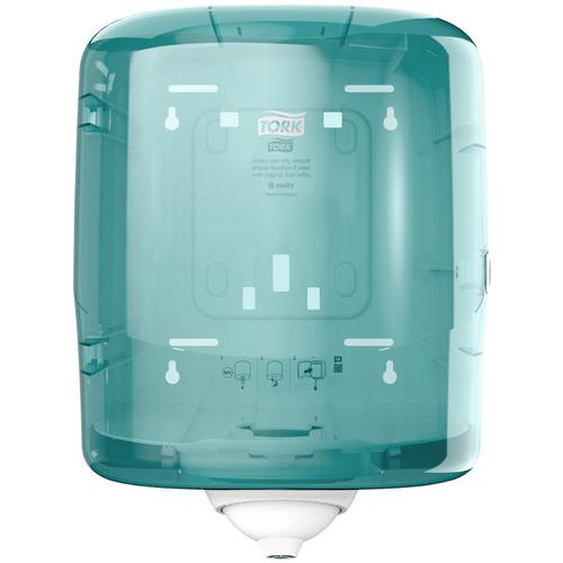Tork Reflex Distributeur à dévidage central feuille-à-feuille M4 - Gamme Performance - Blanc et Turquoise