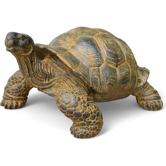 Tortue en pierre - Piscine, jardin, terrasse - Jaunâtre en béton de fibre de verre - 32 cm