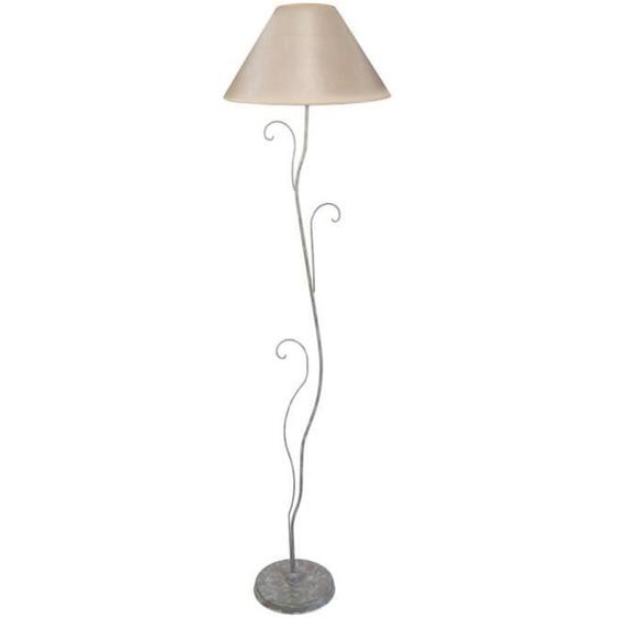 TOSEL Lampadaire 1 lumière - luminaire intérieur - tissu  crème - Style charme - H170cm L40cm P40cm