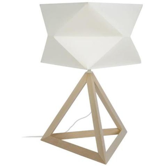 TOSEL Lampe à poser 1 lumière - luminaire intérieur - tissu  blanc - Style urbain - H52cm L38cm P35cm