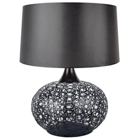 TOSEL Lampe à poser 1 lumière - luminaire intérieur - tissu  noir - Style industriel - H70cm L50cm P50cm