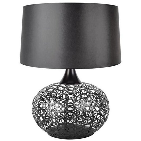 TOSEL Lampe à poser 1 lumière - luminaire intérieur - tissu  noir - Style industriel - H70cm L50cm P50cm