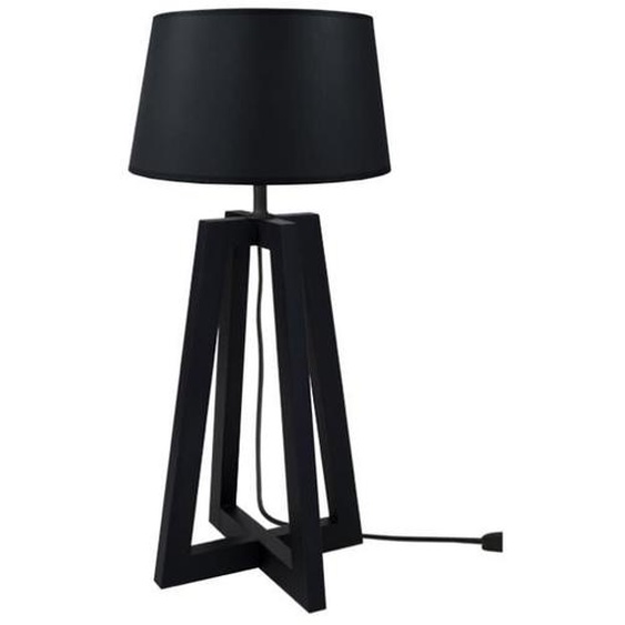 Lampe à poser - TOSEL - 1 lumière - Tissu noir - Style nordique - H48cm L25cm P25cm