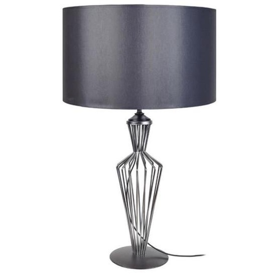 TOSEL Lampe à poser 1 lumière - luminaire intérieur - tissu  noir - Style urbain - H66cm L45cm P45cm