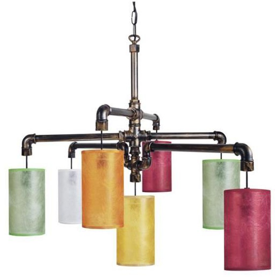 TOSEL Lustre 7 lumières - luminaire intérieur - plastique multicolore - Style industriel - H50cm L110cm P110cm
