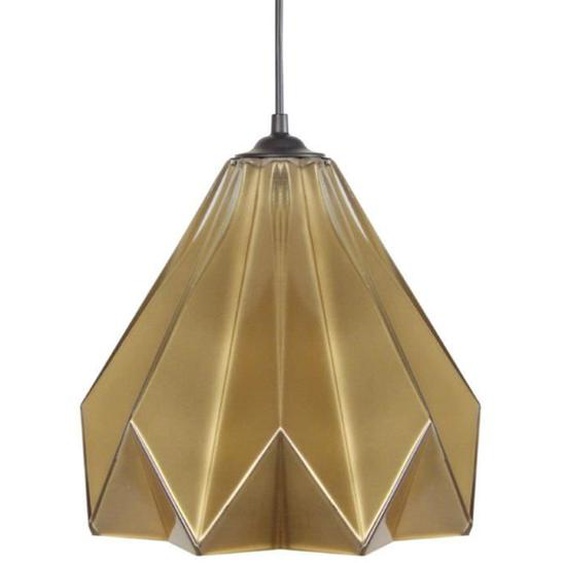 TOSEL Suspension 1 lumière - luminaire intérieur - verre or - Style urbain - H84cm L25cm P25cm