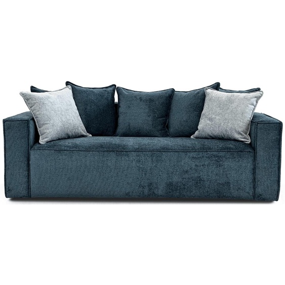 TOULON - Canapé convertible  4 places - Velours, Bleu marine