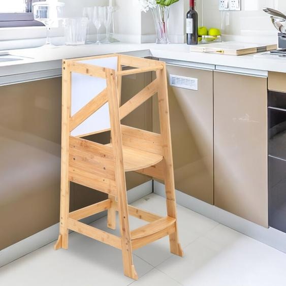 Tour dApprentissage Natural 91.4x49x41.4cm Tour dapprentissage Barre de Sécurité, Tableau, Convertible en Bureau