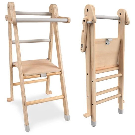 Tour Dapprentissage Pliable Montessori Bois Fsc® Marron - Blanc