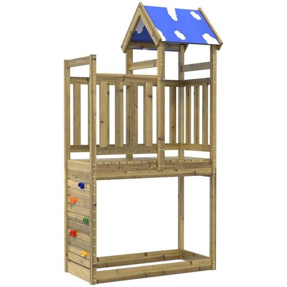 Tour de jeu Marron 110,5 x 52,5 x 215 cm Bois solide imprégné