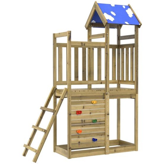 Tour de jeu Marron 110,5 x 52,5 x 215cm Bois solide imprégné