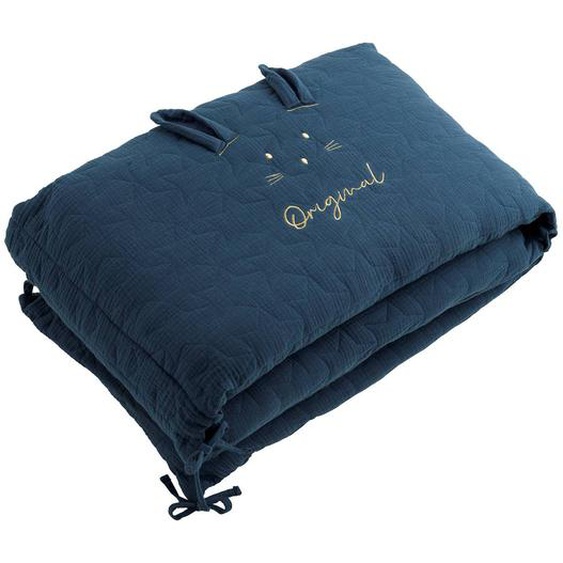 Tour De Lit Bébé En Coton Bleu Nuit