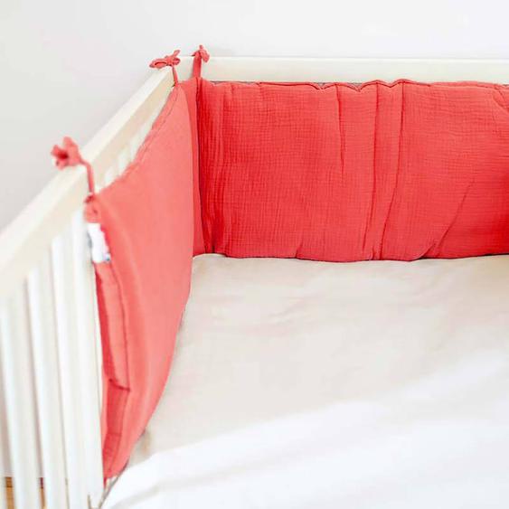 Tour De Lit En Coton Bio Rouge