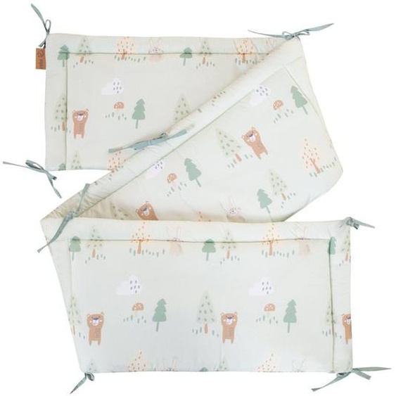 Tour De Lit En Coton Doux Woodland Buddies Vert Pastel