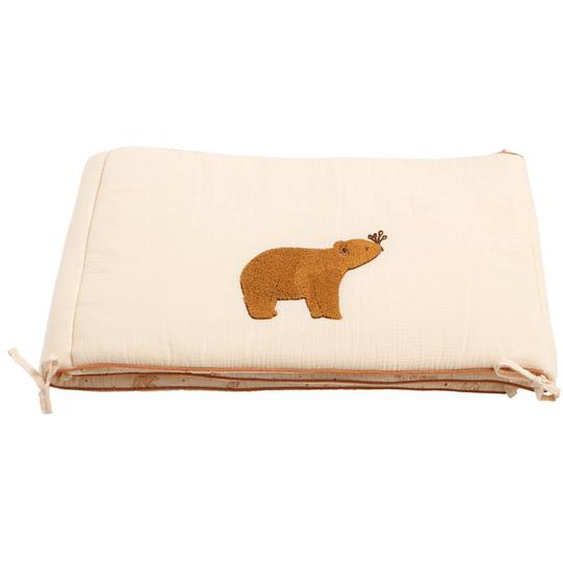 Tour De Lit Ours En Double Gaze De Coton Beige