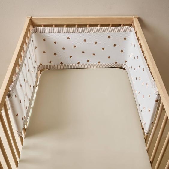 Tour de lit respirant COEURS camel