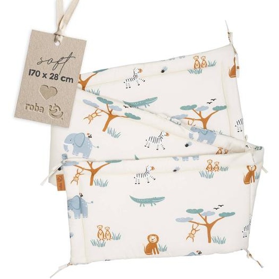 Tour De Lit savanna Friends Pour Lit Bébé 60x120 À 70x140 Cm - Beige / Multicolore Beige / Multicolore