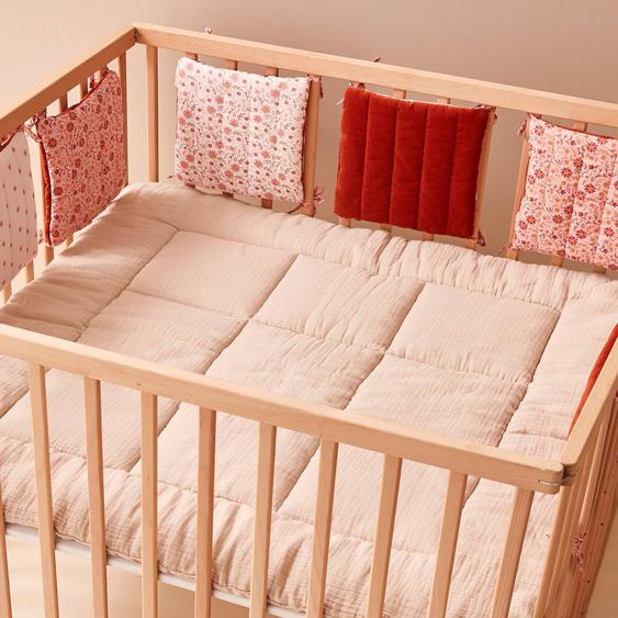 Tour de lit/tour de parc modulable HAPPY BOHEME rose imprimé