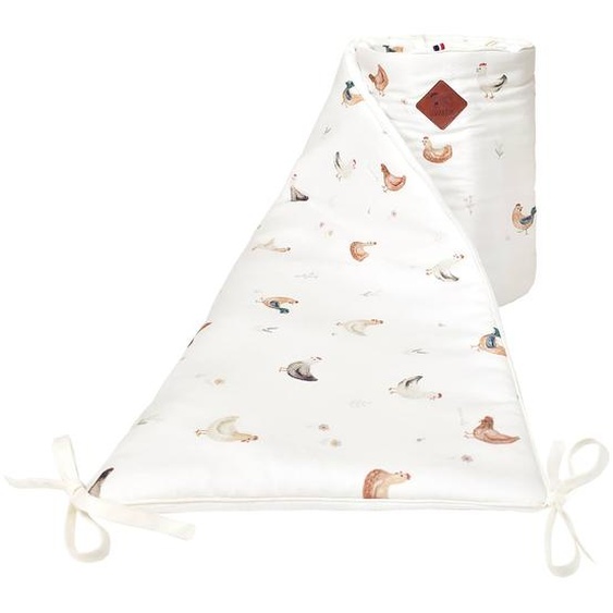 Sevira Kids Tour De Lit Universel En Gaze De Coton Gallina Écru – Motif Poules Champêtre