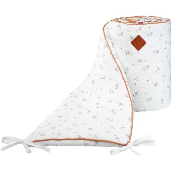 Tour De Lit Universel En Gaze De Coton Melody Melody, Blanc Imprimé Minimali