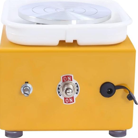 Tour de potier Mini machine à poterie 220 V 350 W Machine à roue céramique Vert Cuve lavable avec pédale