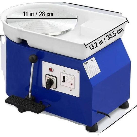 Tour de potier, vitesse réglable, outils de sculpture complets, 350W 5kg bleu