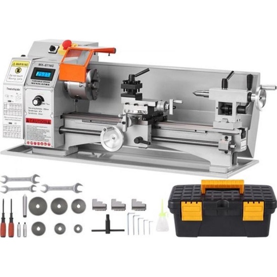 Tour de précision en acier - 800W - 17,8 x 40,6 cm - 50-2500 tr/min - cône de broche MT5 - Pour les loisirs et latelier