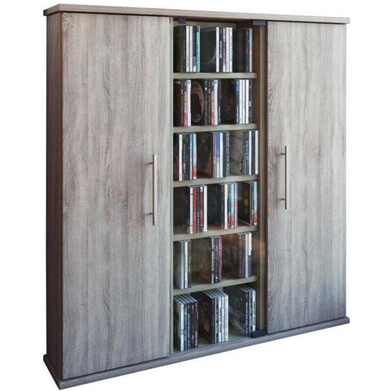 Tour de rangement bibliothèque CD-DVD 450 CD Sonoma Chêne - VCM