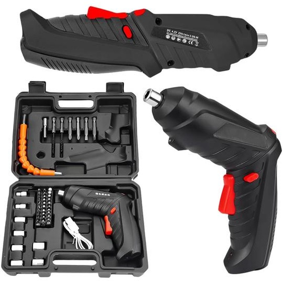Tournevis électrique puissant avec coffret à outils, kit de visseuses sans fil avec embouts, forets et douilles - PRODRILLEX