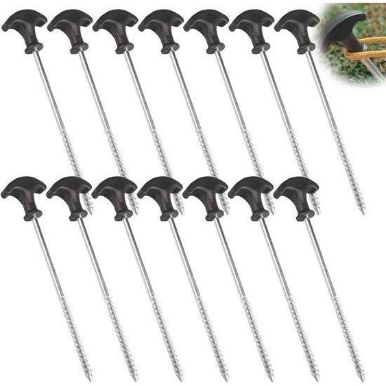 Tournevis en fer de 20 cm pour le camping - herbe - pâturage - sol sablonneux