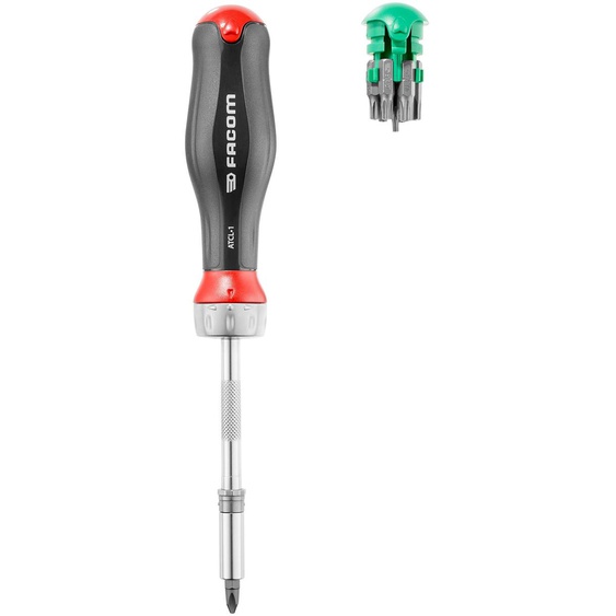 Tournevis porte-embouts à cliquet PROTWIST® avec 15 embouts de vissage - FACOM - ATCL.1PB