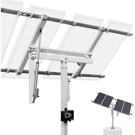 Tracker Solaire Support Panneau Solaire de Suivi à Axe Unique (30% de Puissance en Plus) avec contrôleur de Traceur, Grande stabilité, Convient pour