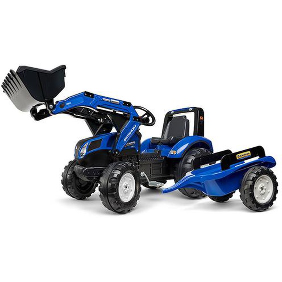 Tractopelle À Pédales Avec Remorque Bleu New Holland