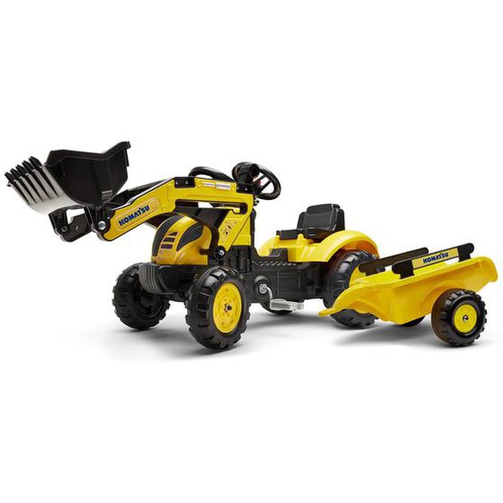 Tractopelle À Pédales Avec Remorque Jaune Komatsu