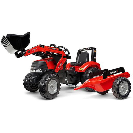 Tractopelle À Pédales Avec Remorque Rouge Case