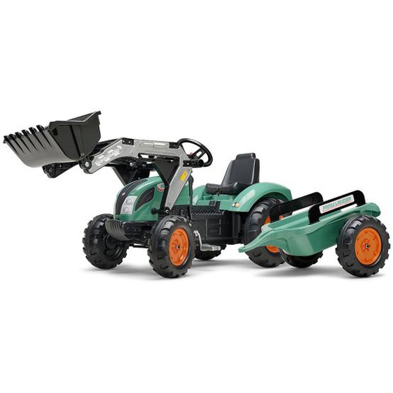 Tractopelle À Pédales Avec Remorque Vert Vintage
