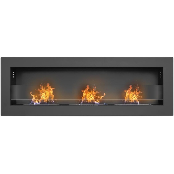 Traiano - Cheminée au bioéthanol à encastrer au mur, 120xH40 cm