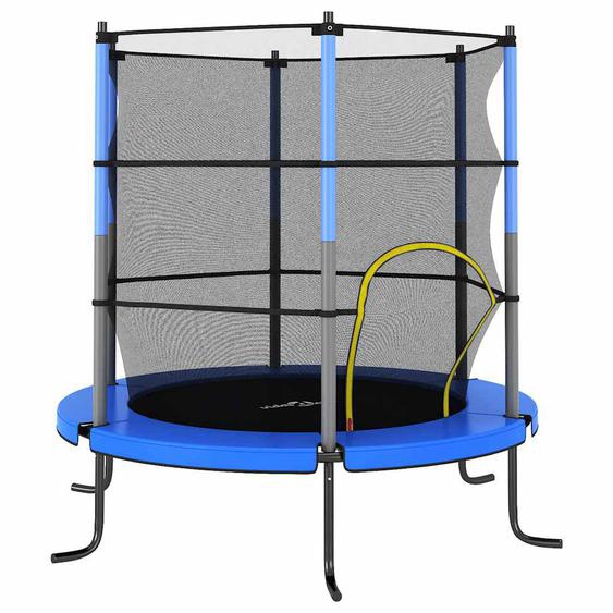 Trampoline avec filet de sécurité Rond 140x160 cm Bleu