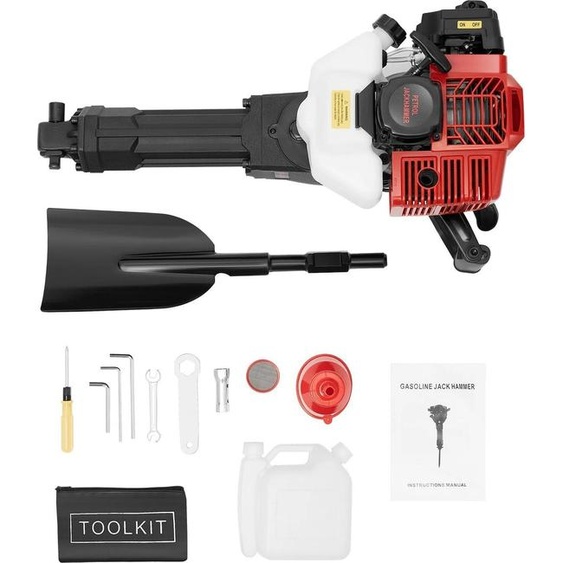 Trancheuse à main - Trancheuse - Moteur à essence 2 temps de 52 cm³ - 1900 W 6500 tr/min - Monocylindre refroidi par air - Réservoir de 1,1 l - Rouge