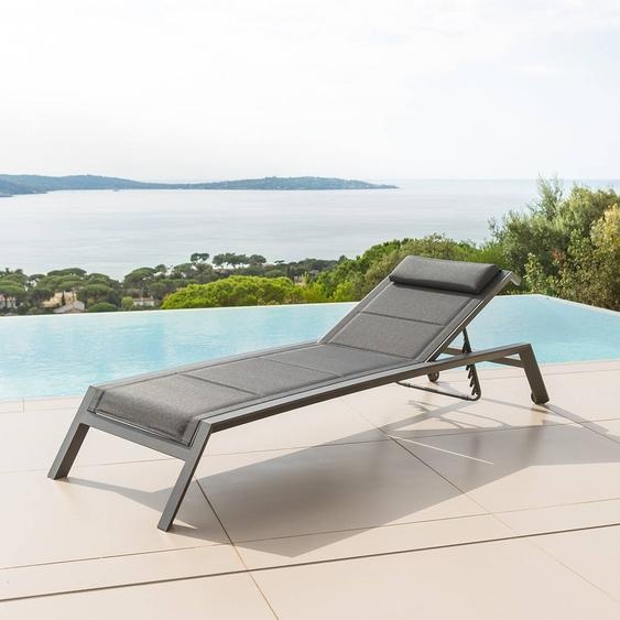 Transat ALLURE Poivre   Graphite 2 roues - Aluminium traité époxy, Texaline matelassée Hespéride