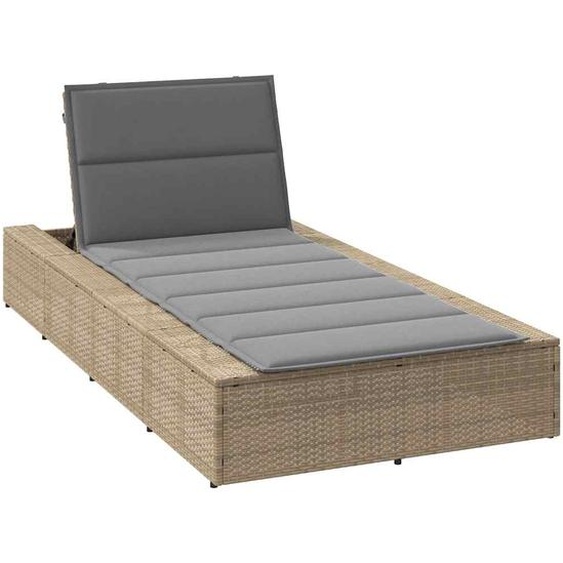 Transat avec coussin flottant beige résine tressée